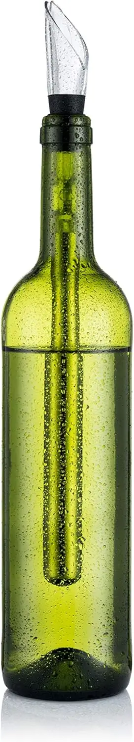 Straw to slip into your wine bottle to chill it, with a stopper tip for serving without spilling!