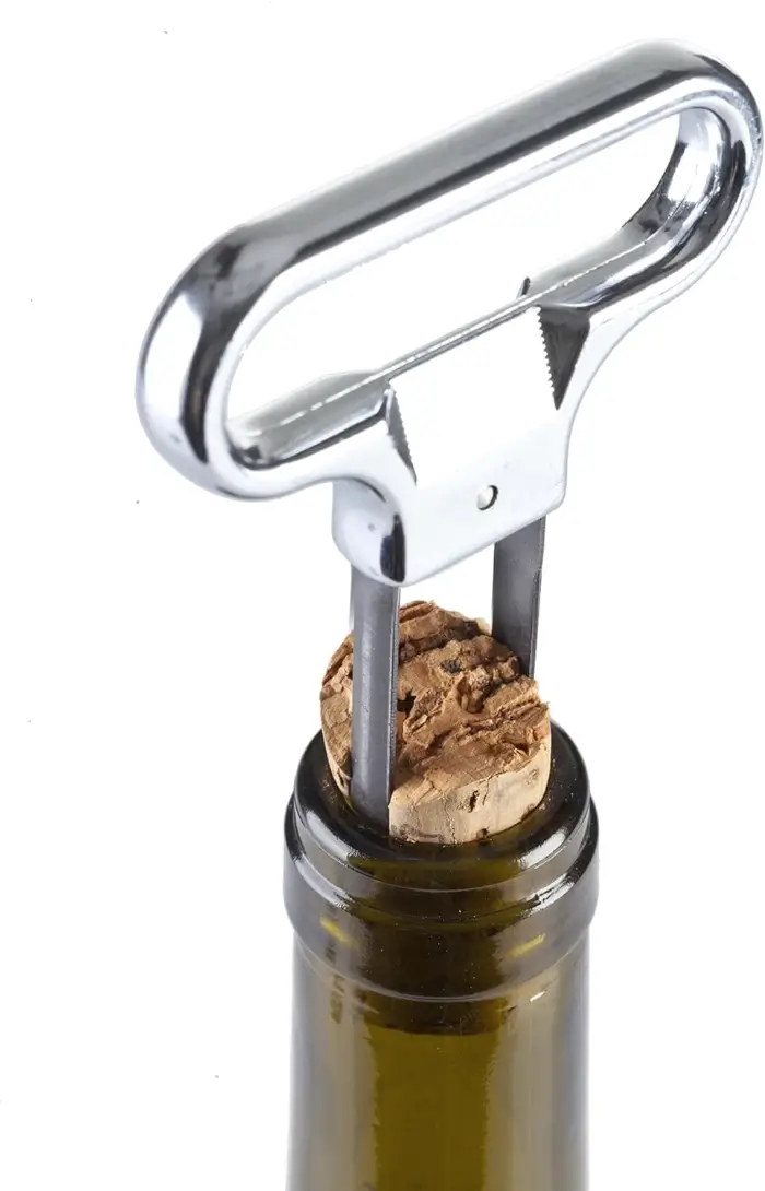 Two-Prong Corkscrew: Essential Tool for Removing Broken or Old Corks from Wine Bottles - Wine Accessory