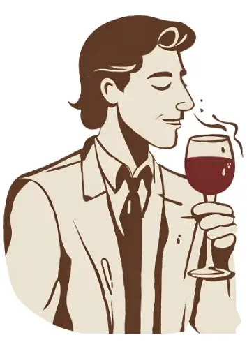 How to taste wine A man tastes wine, smelling the aromas of a glass of red wine.